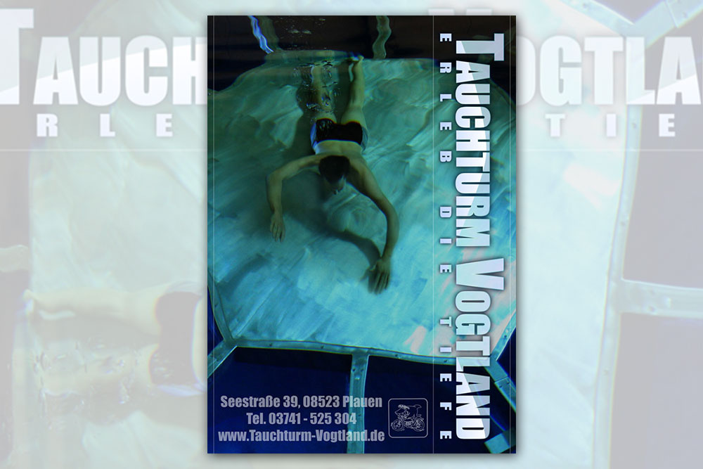 Plakatgestaltung f&uuml;r den Tauchturm Vogtland